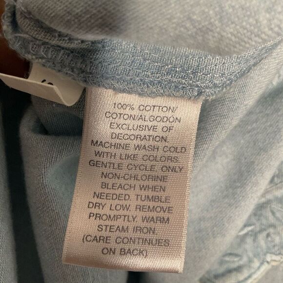 Vintage Womens Medium Demin Shirt Button Up Embroidered Susan Bristol Y2K - Picture 4 of 9